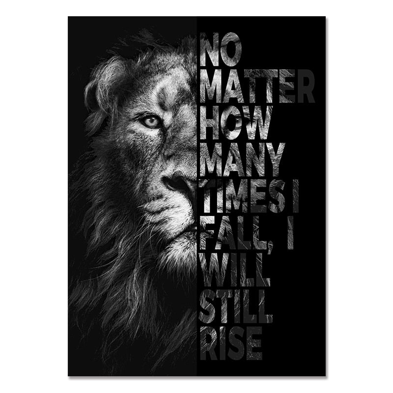 The Lion Motivational Canvas Poster