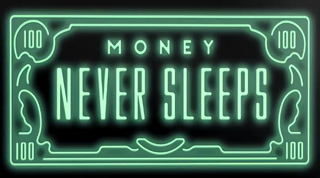 Money Never Sleeps Canvas Poster