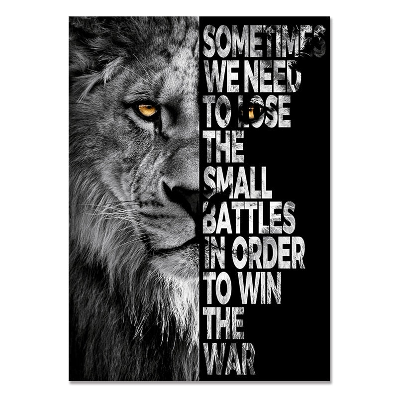 The Lion Motivational Canvas Poster