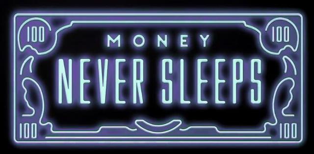 Money Never Sleeps Canvas Poster