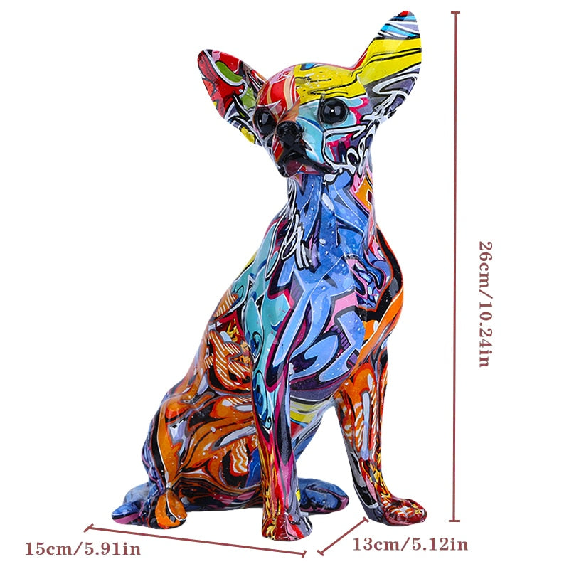 Colorful Chihuahua Dog Statue