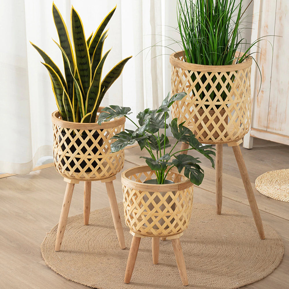 Bamboo Woven Flower Pot