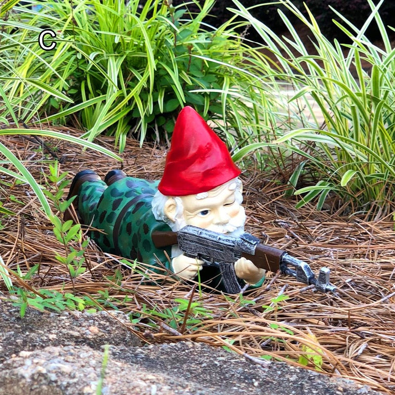 Army Gnome Garden Statuee