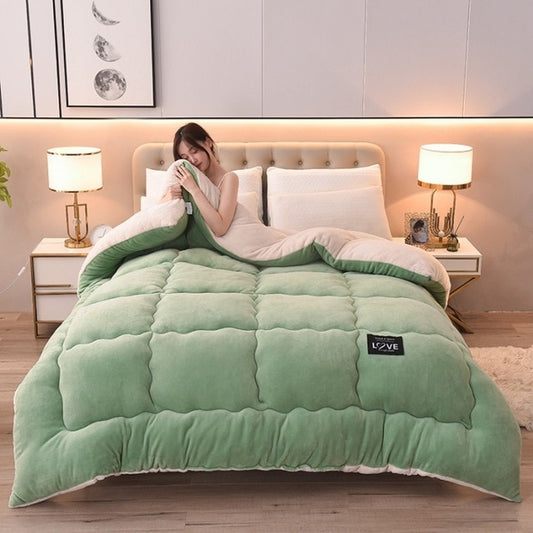 Winter Quilt Warm Comforter Duvet w/ Soft Blankets